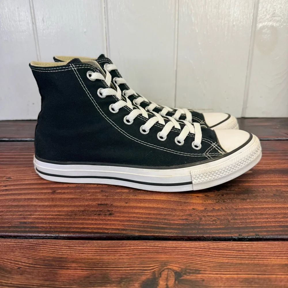 Converse Black and White High Top Sneakers - Picture 2 of 9